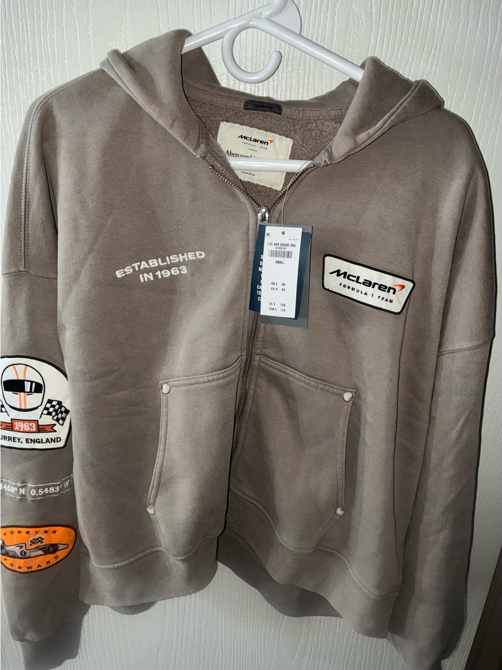 Abercrombie McLaren F1 Cropped Jacket NWT Size S